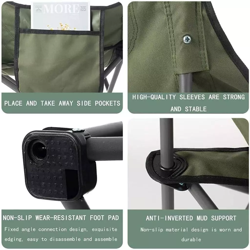 Chaise de Camping Pliante Confortable et Portable Pm