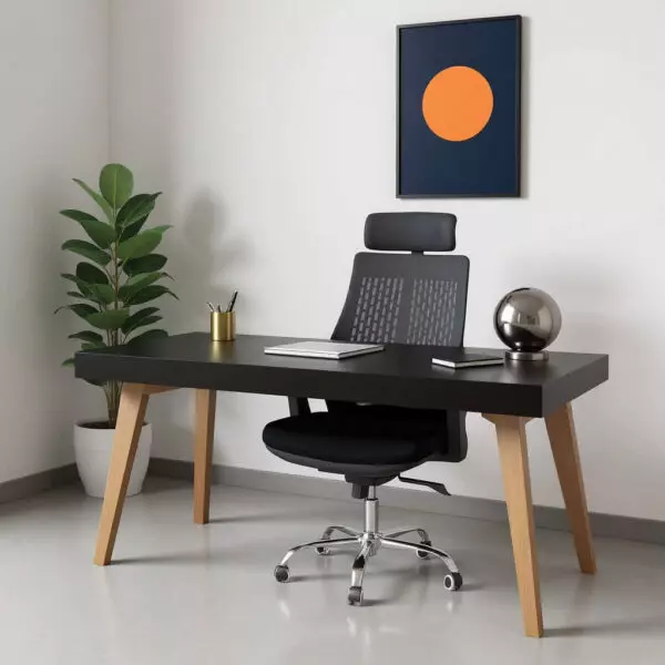Chaise de Bureau Ergonomique avec base pivotante hauteur réglable 